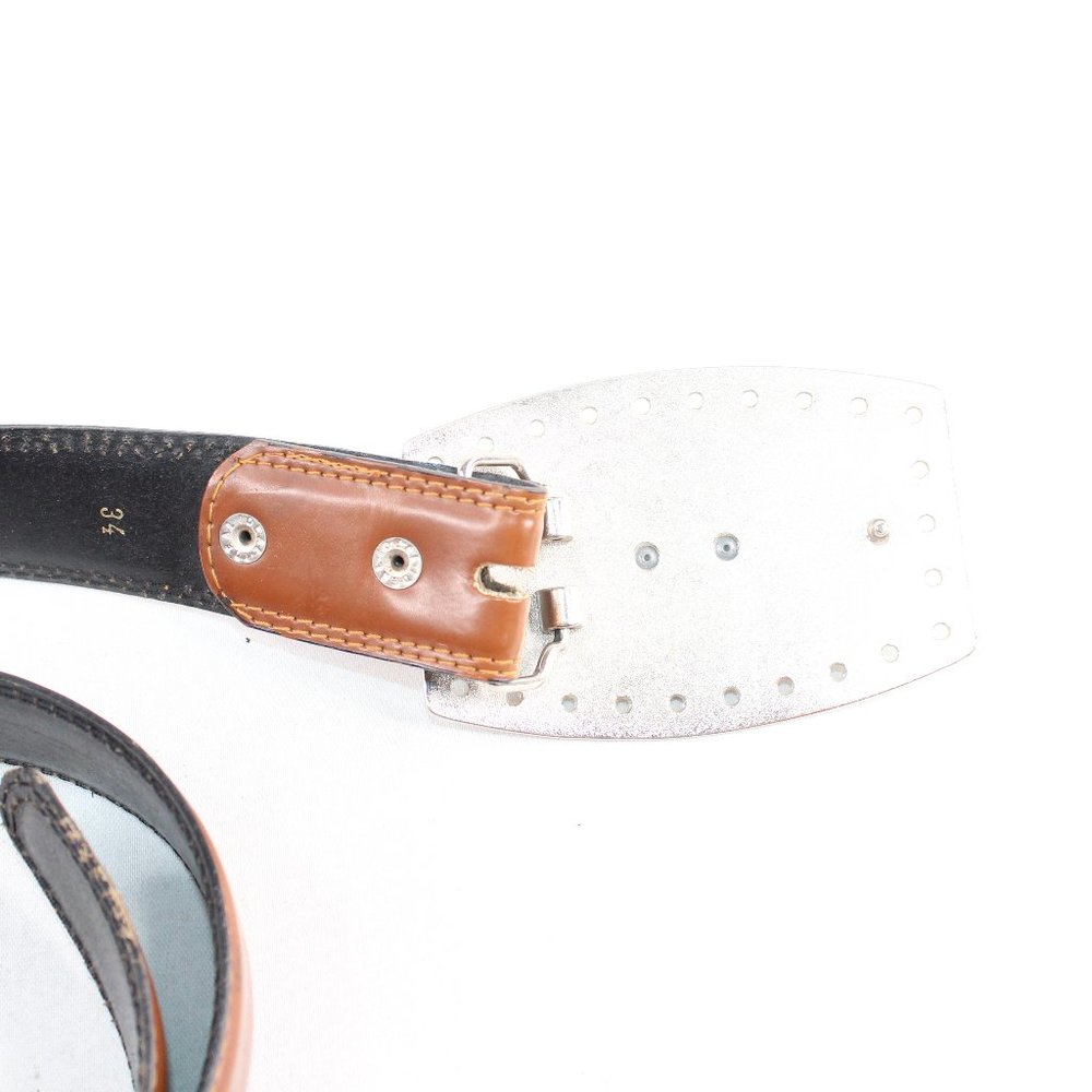 Long Horn Steer Silver Tone Belt Buckle - Picture 3 of 3